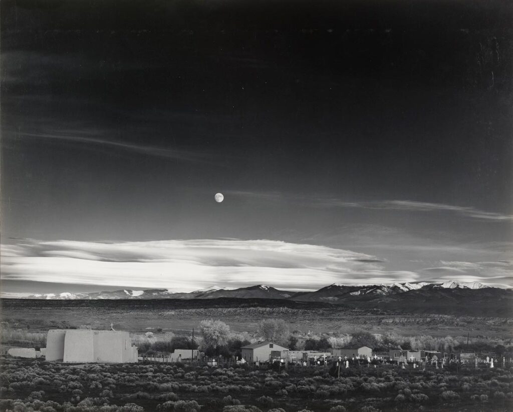 Ansel Adams.  Moonrise, Hernandez, New Mexico, 1941