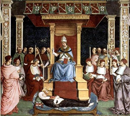 Canonización de Catalina, por el papa Pío II, obra de Pinturicchio.