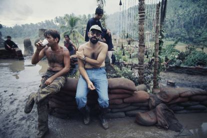 Martin Sheen and Francis Ford Coppola on the set of 'Apocalypse Now'. 