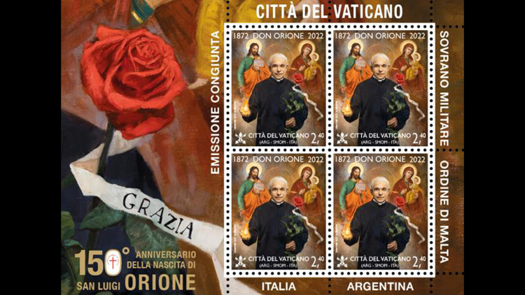 The mini-sheet issued by the Vatican Post Office