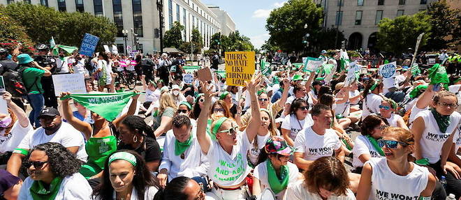 Demonstration in favor of the right to abortion, in Washington (United States), on June 30.