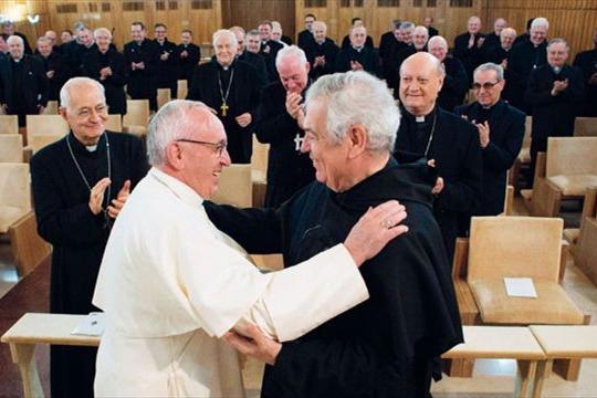 Father Ermes Ronchi with Pope Francis