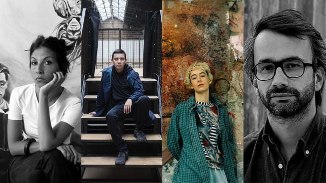 Les 4 finalistes du Prix Marcel Duchamp 2022 Crédits photo ©️Claire Dorne ©️Camille Villiers ©️Joseph Ballu