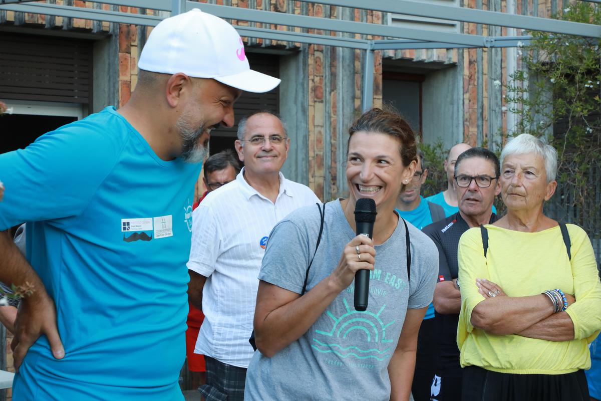 Stéphanie Barneix, Landes coastal rescue champion and founder of Hope Team East, was there: it was her association that coached Gilles Mercadal to face his sporting challenge.
