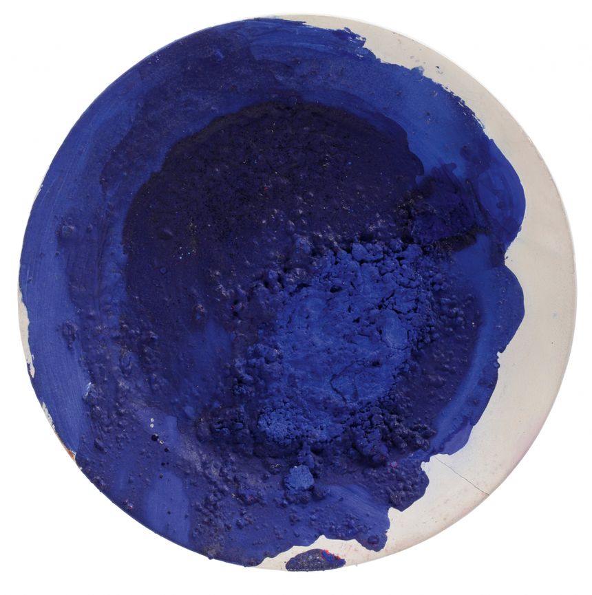 Yves Klein Untitled blue plate circa 1959 pure pigment and synthetic resin on ceramic plate private collection