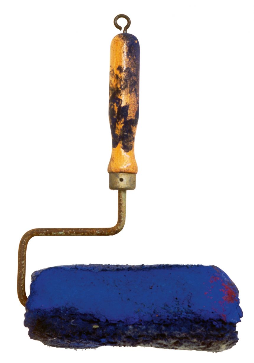 Yves Klein Blue roller around 1957 pure pigment and synthetic resin on paint roller private collection