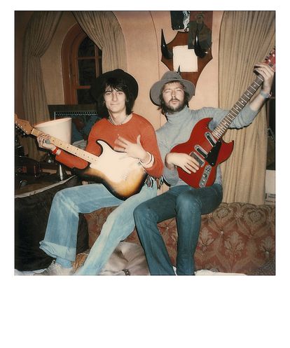 Eric Clapton and Roonie Wood, photographed by Pattie Boyd.