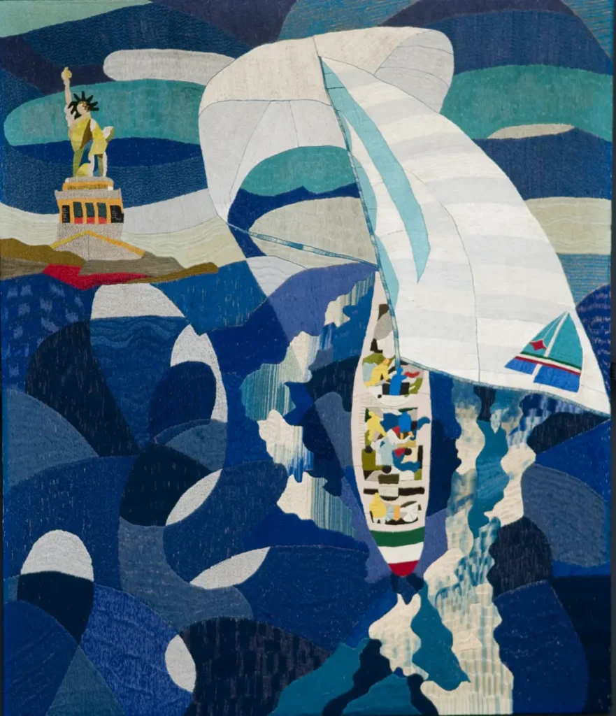 Ugo Nespolo - Azzurra 1983 Tapestry