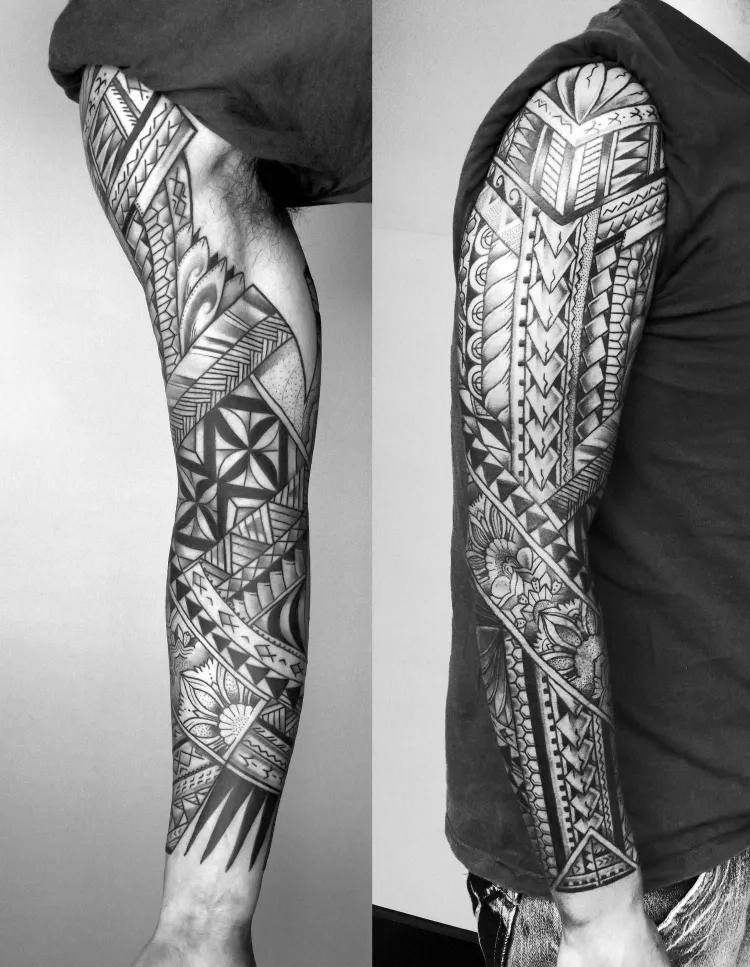 tattoo 2022 trend arm man Marquesan polynesian tattoo marquises islands