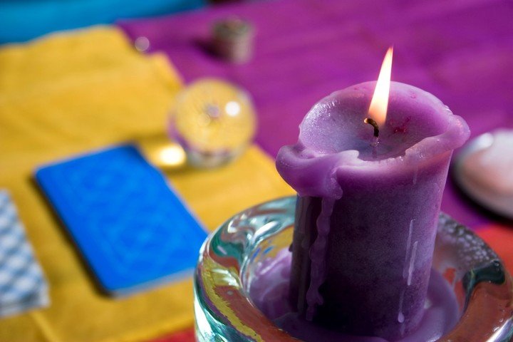 Violet or purple candles symbolize transmutation and personal transformation.