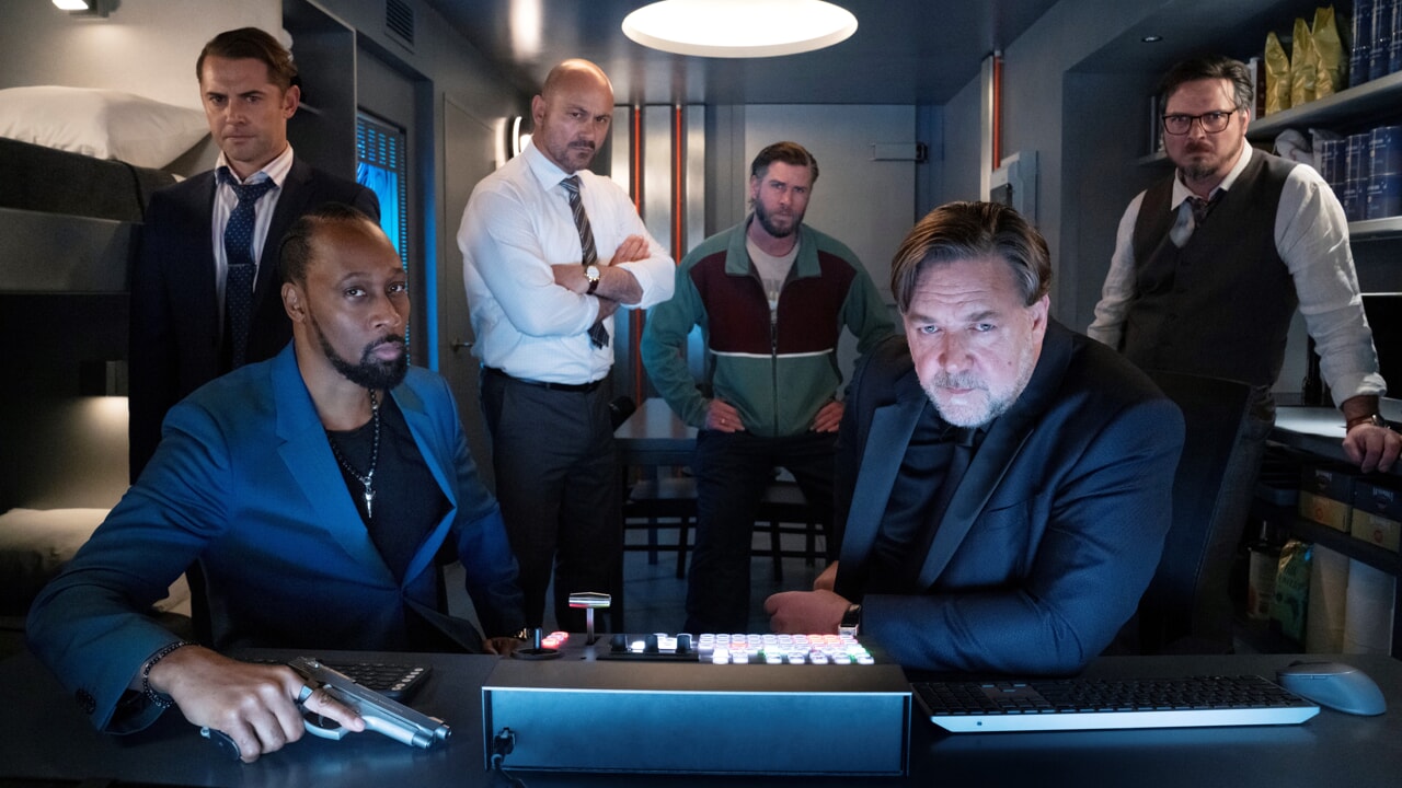 Russell Crowe, RZA, Daniel MacPherson, Steve Bastoni, Liam Hemsworth and Aden Young in Poker Face 