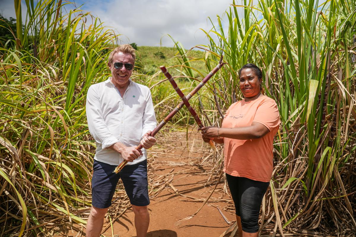 Jérôme Pitorin in a sugar cane field in Mauritius.
