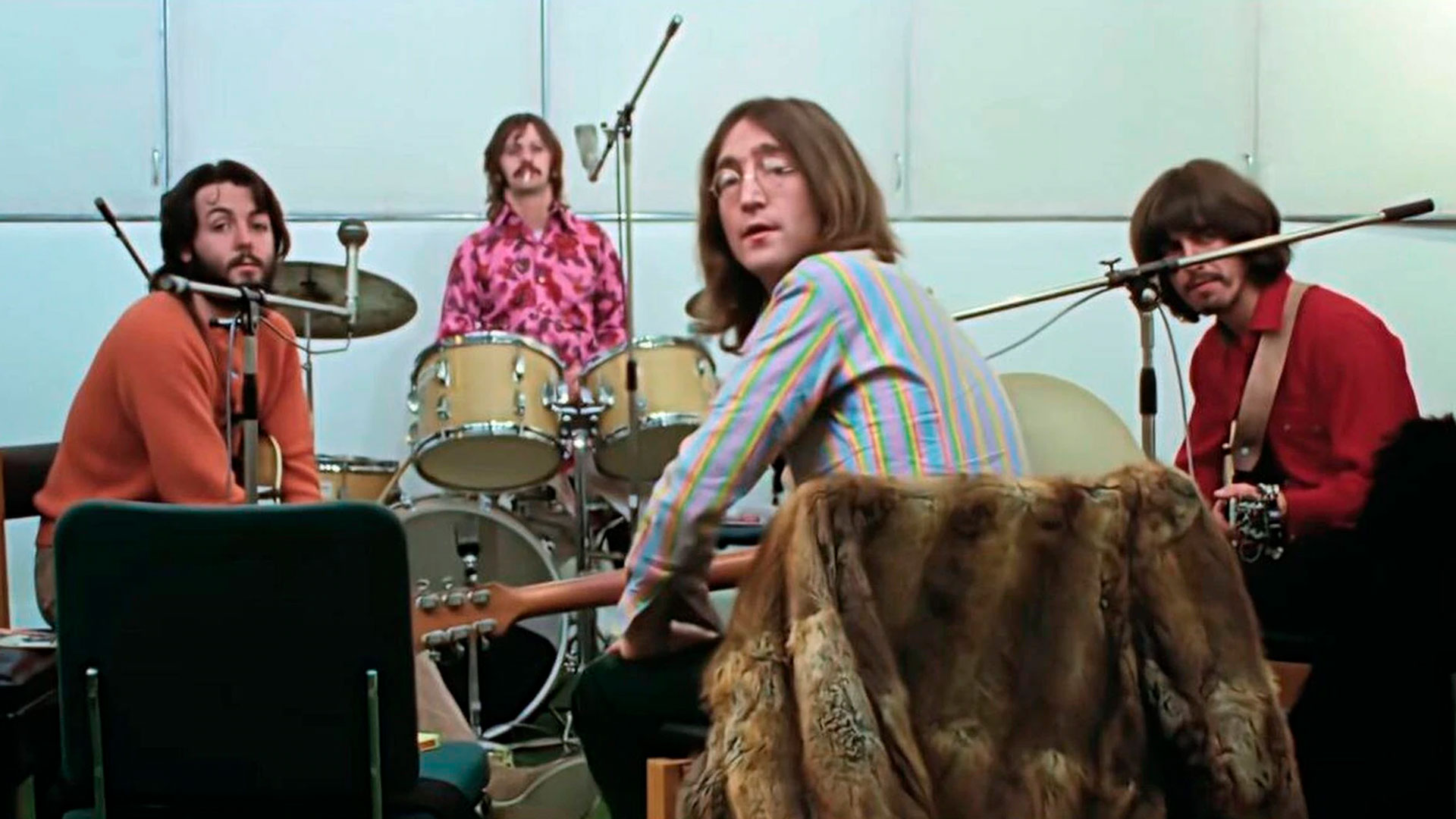 Image of the last stage of The Beatles, during the recording of the album "getback" (1970)