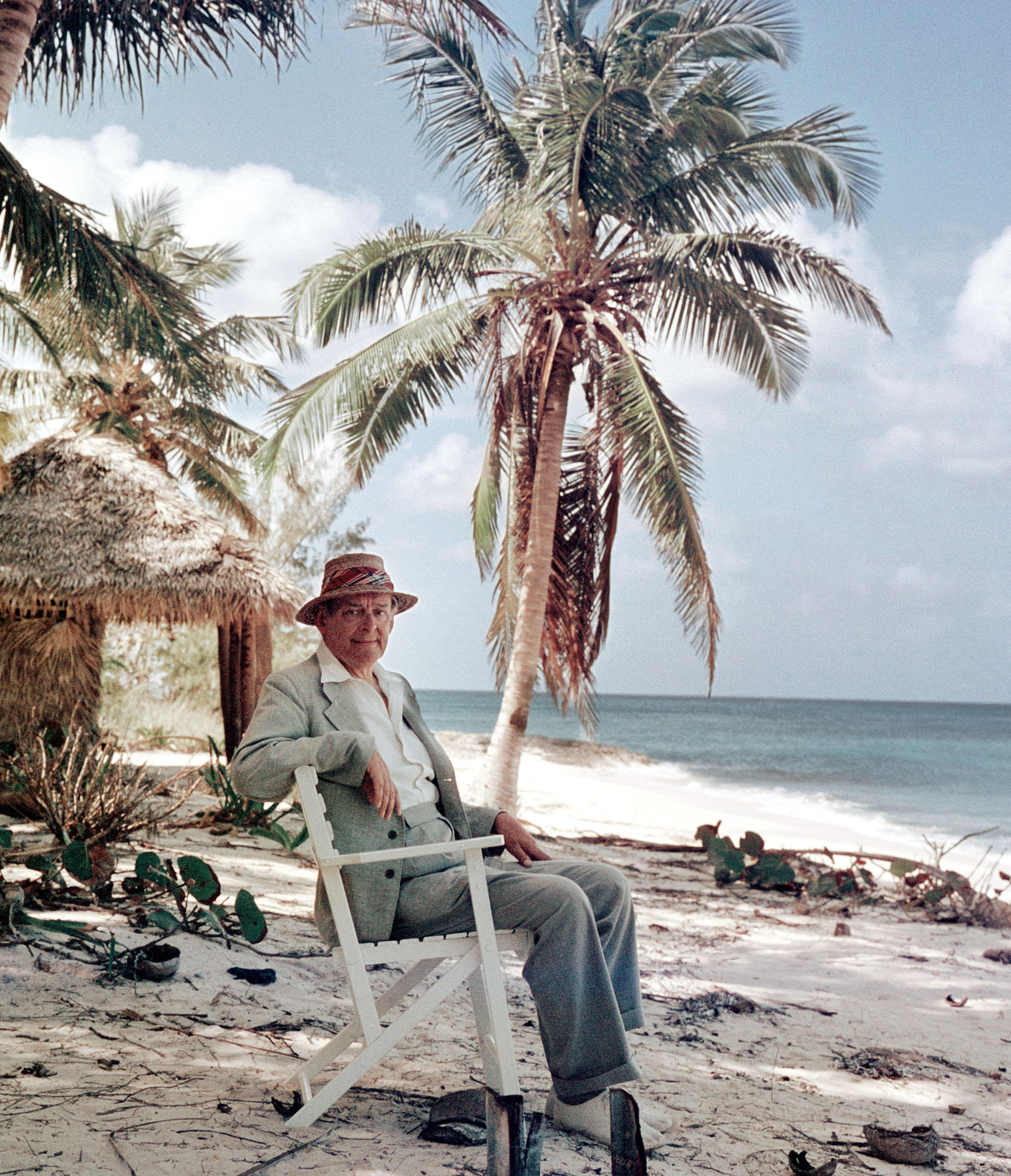 Anglo-American poet and playwright TS Eliot at Love Beach, New Providence Island, in 1957 (Photo: Slim Aarons/Getty Images) 