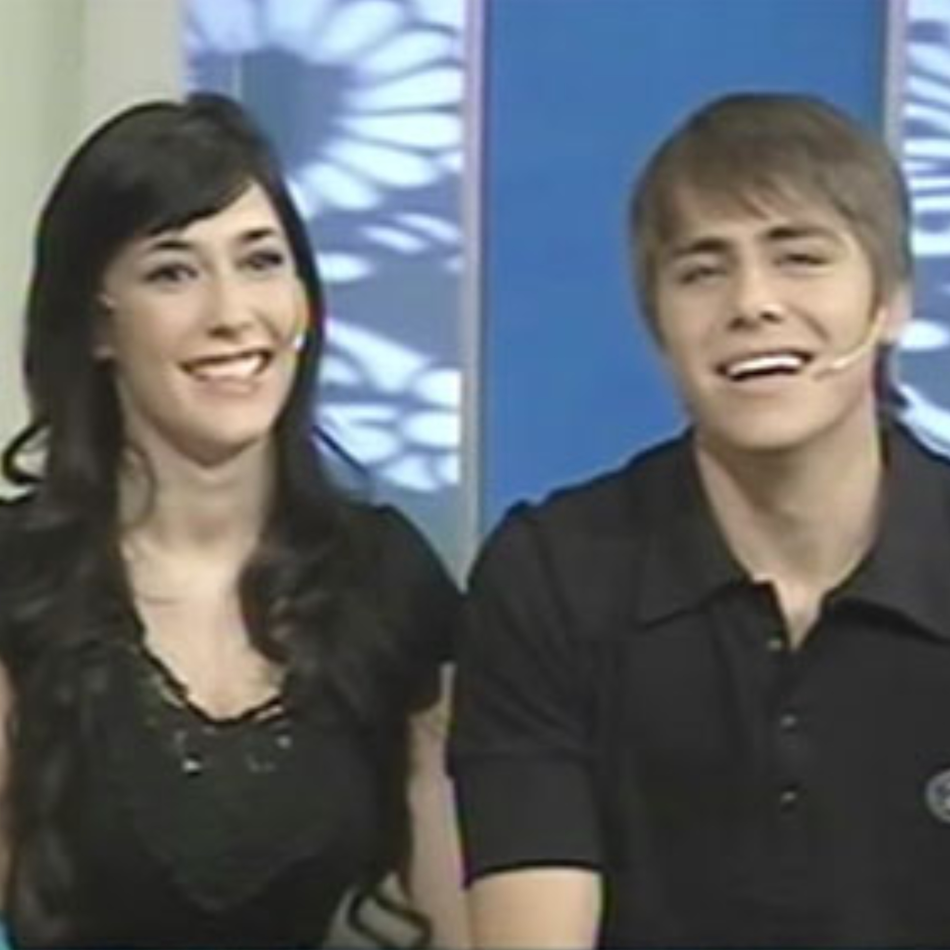 Jésica Hereñú and Martín Pepa, in a television interview