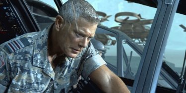 A scene from the movie Avatar with actor Stephen Lang playing Col. Quaritch