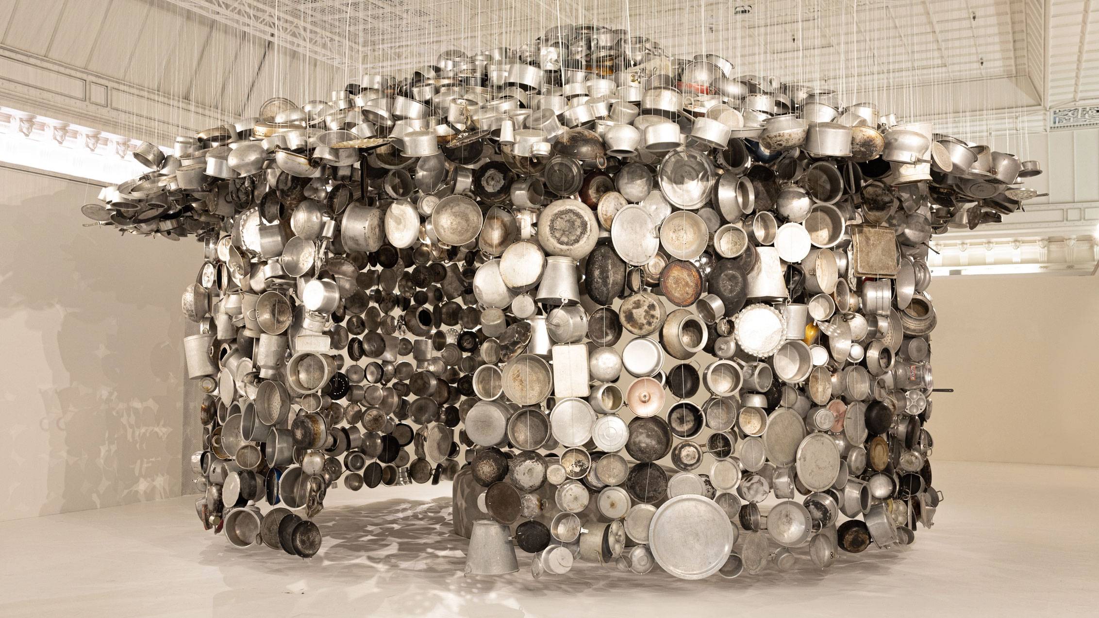 Artist Subodh Gupta pours a cascade of mirrors at Le Bon Marché