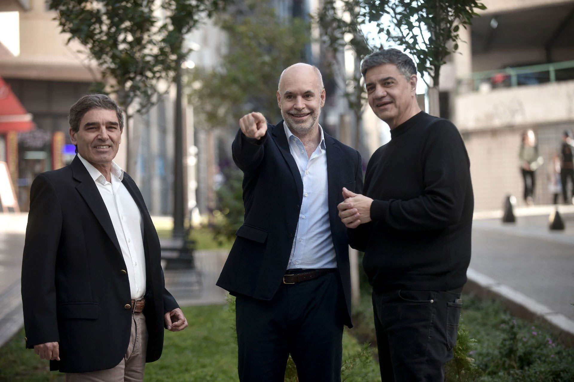 Horacio Rodríguez Larreta, Fernán Quirós y Jorge Macri, en una de las últimas fotos juntos.